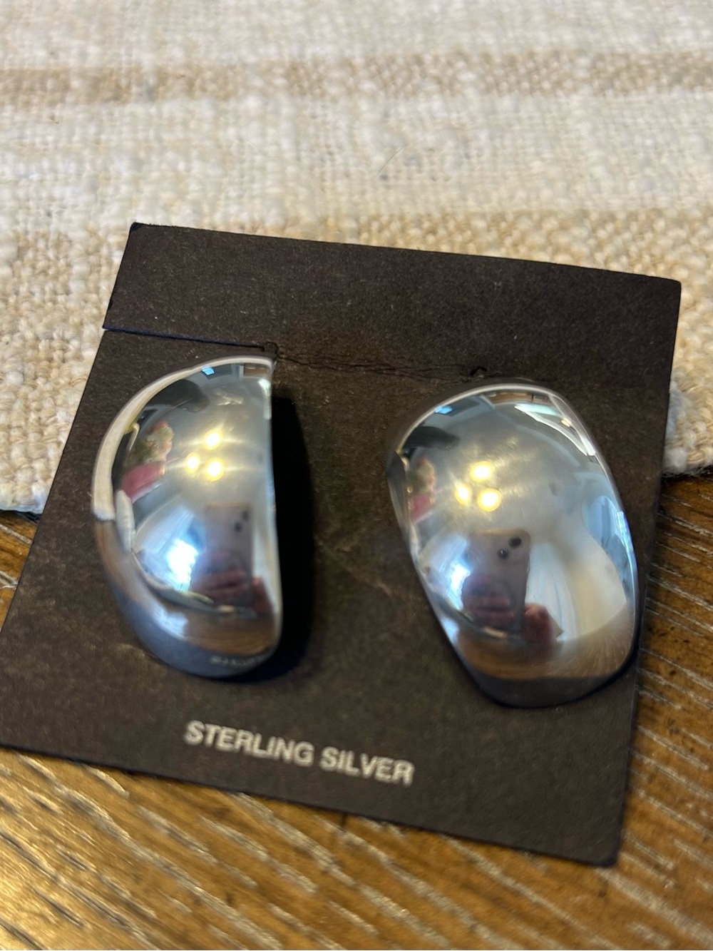 Chunky Sterling Silver Dome Pierced Earings